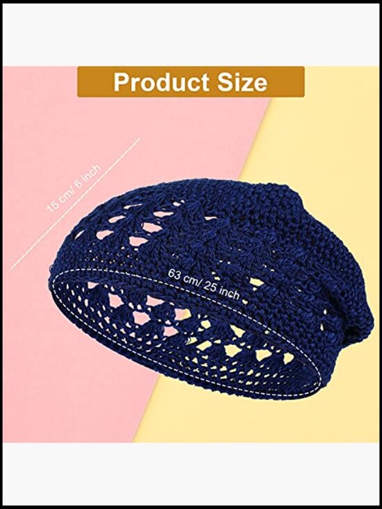 Crochet Beanie Skull Caps Stretchy Knitted Hat for Men Women Teens